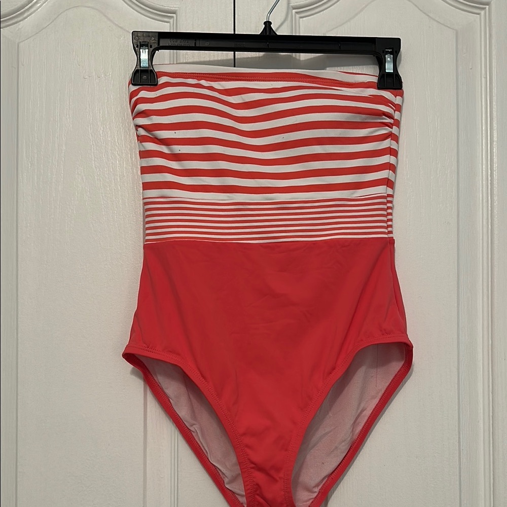 Tommy Bahama Red and White Striped One Piece Swimsuit